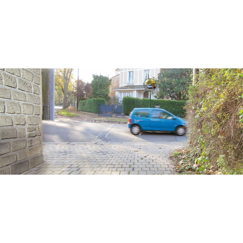 Installation miroir de sécurité en extérieur