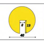 Dimensions butoir de protection photoluminiscent d'arête