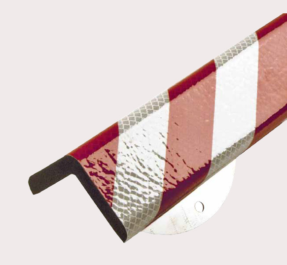 Butoir de sécurité vissé avec couleurs protection d'angle droit blanc et rouge