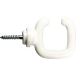 Crochet à vis ouvert blanc