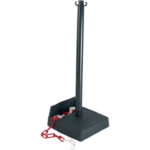 Poteau PVC avec base vide pour reserve chaine chaine noir