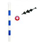 Poteau PVC à planter sol bleu blanc