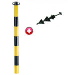 Poteau PVC à planter sol noir jaune