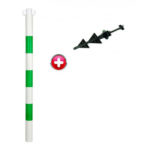 Poteau PVC à planter sol vert blanc