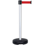 Poteau avec sangle grise