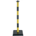 Poteau PVC base 3kg noir jaune