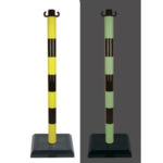 Poteau PVC base 3kg noir photoluminiscent