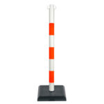 Poteau PVC base 3kg orange blanc