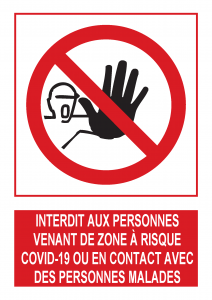 Panneau No Contact Covid CH201F